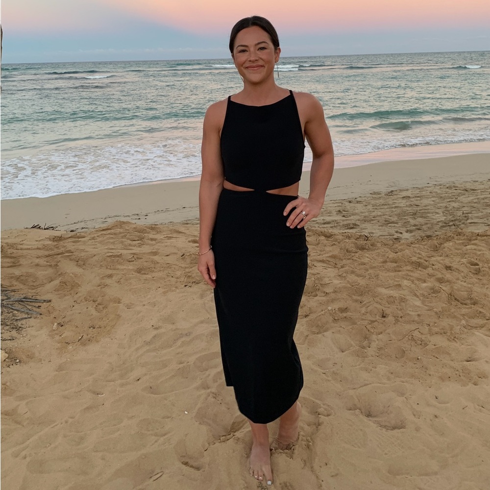 Abercrombie & Fitch Black Midi Dress